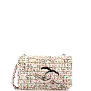 Chanel Vintage Cc Flap Bag Tweed Small #242531C15B